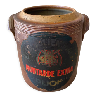 Stoneware mustard pot