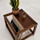 Vintage wooden sofa end with built-in fabric magazine holder