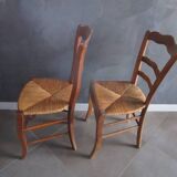 2 old straw chairs
