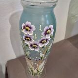 Glass vase with enamel flowers circa 1900