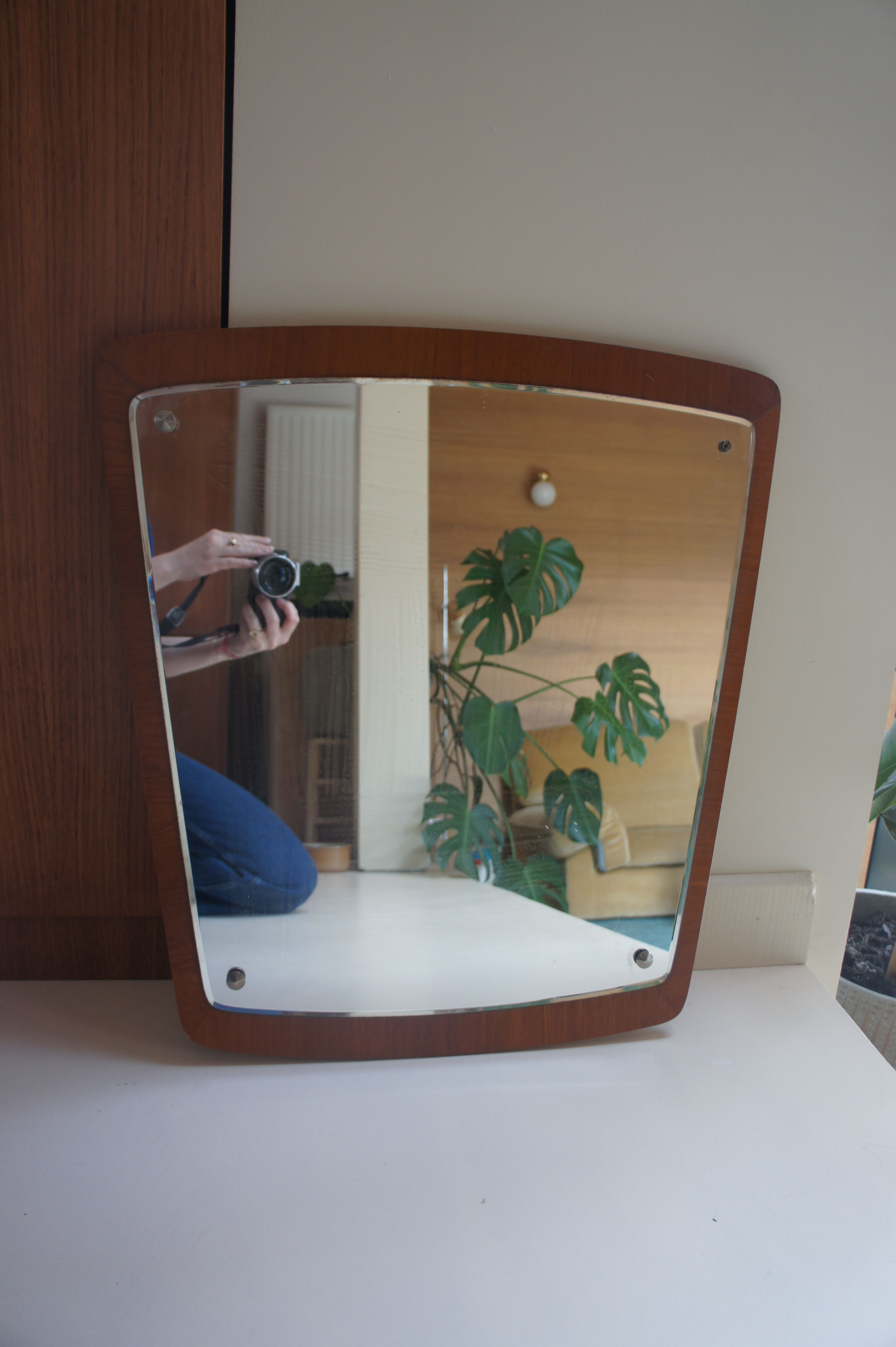 Scandinavian teak mirror