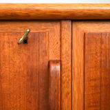 Scandinavian teak highboard with drawers