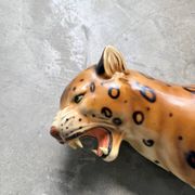 XL Italian ceramic leopard sculpture statue 1970