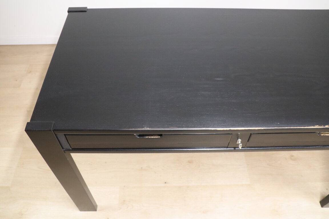 Vintage Simat edition desk in blackened wood, 1980