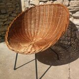 Fauteuil en rotin années 60