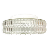 Grand plafonnier encastré en verre clouté