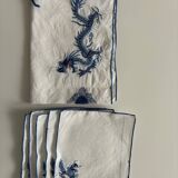 Nappe et 8 serviettes + napperon et 5 serviettes