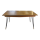 Oak table with cast iron and bronze legs, Italian design, 1960s