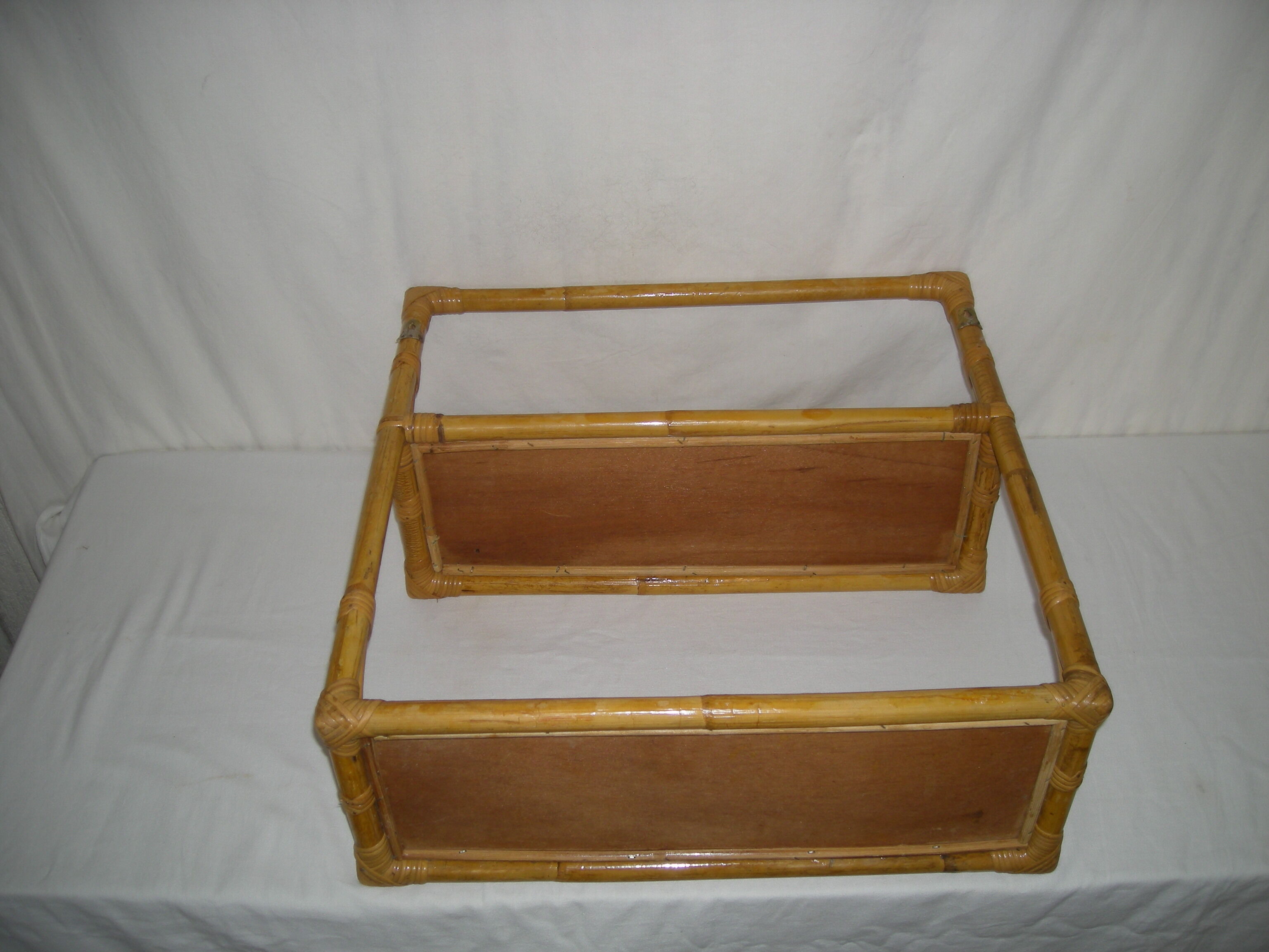 Rattan wall shelf - 60s bamboo