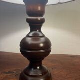 Solid wood table lamp with 80s lampshade