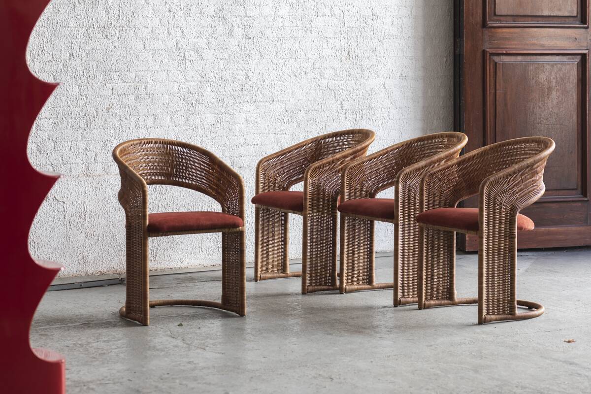 Set of 4 dining chairs by Luit van der Helm, Dutch design, 1980s