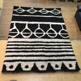 Berber carpet Oudéa pure black and white wool - 290 cm x 210 cm