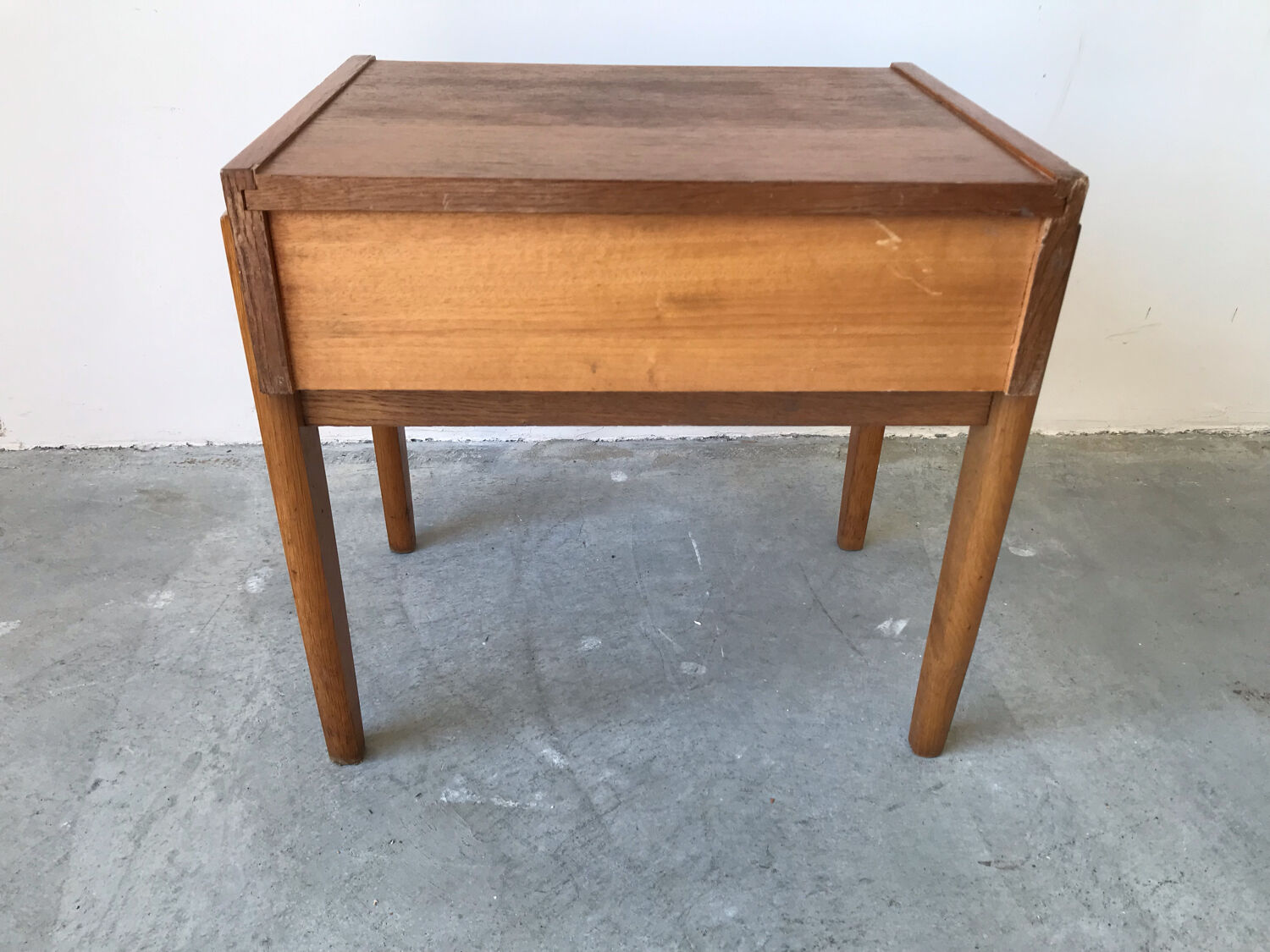 Pair of wooden bedside tables, circa 1950