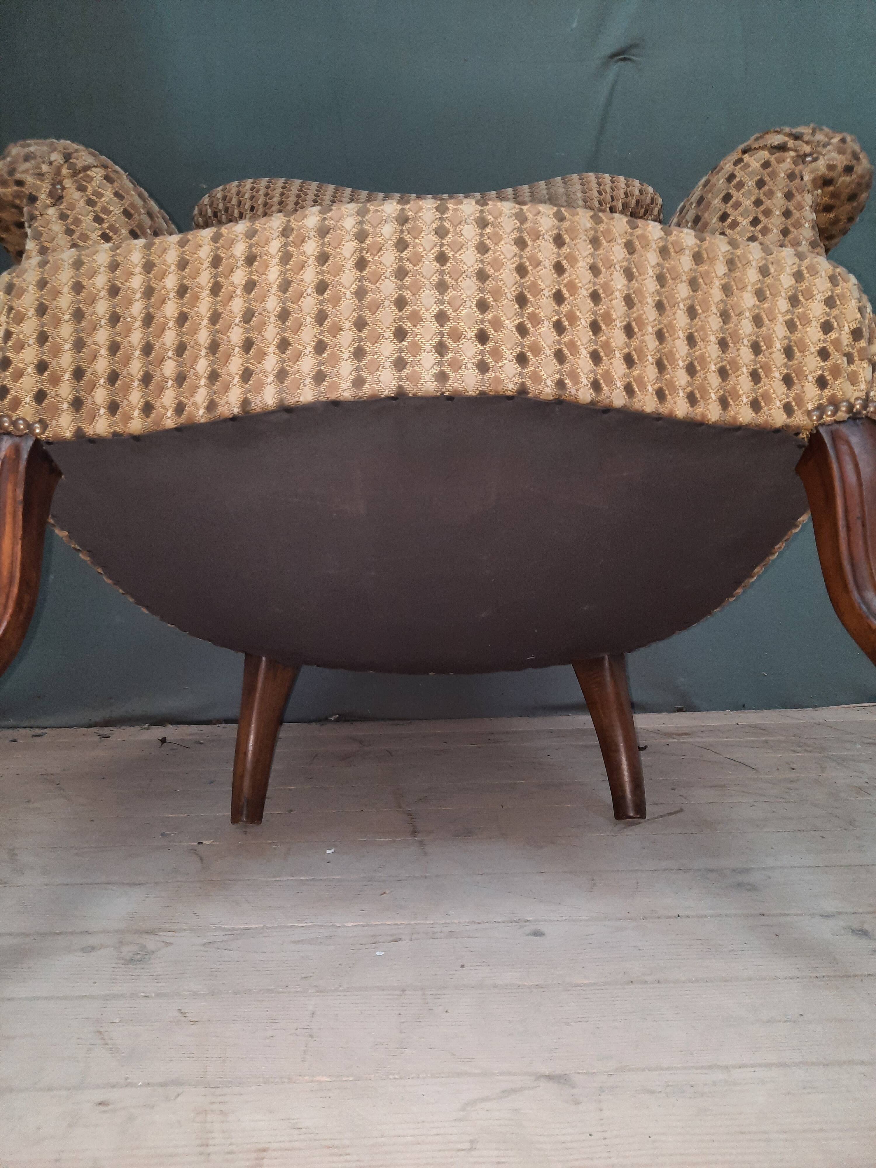 Fauteiuil toad upholstered Napoleon III