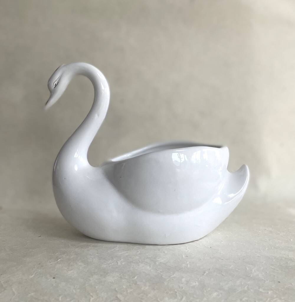 Vintage swan shaped planter