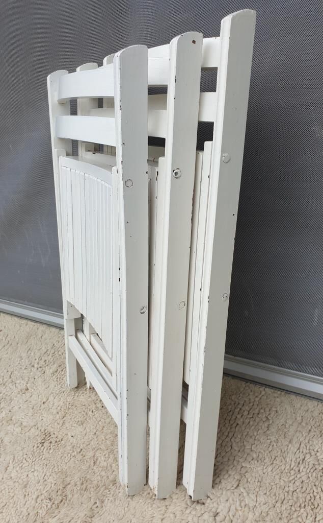 Set 3 folding chairs wood