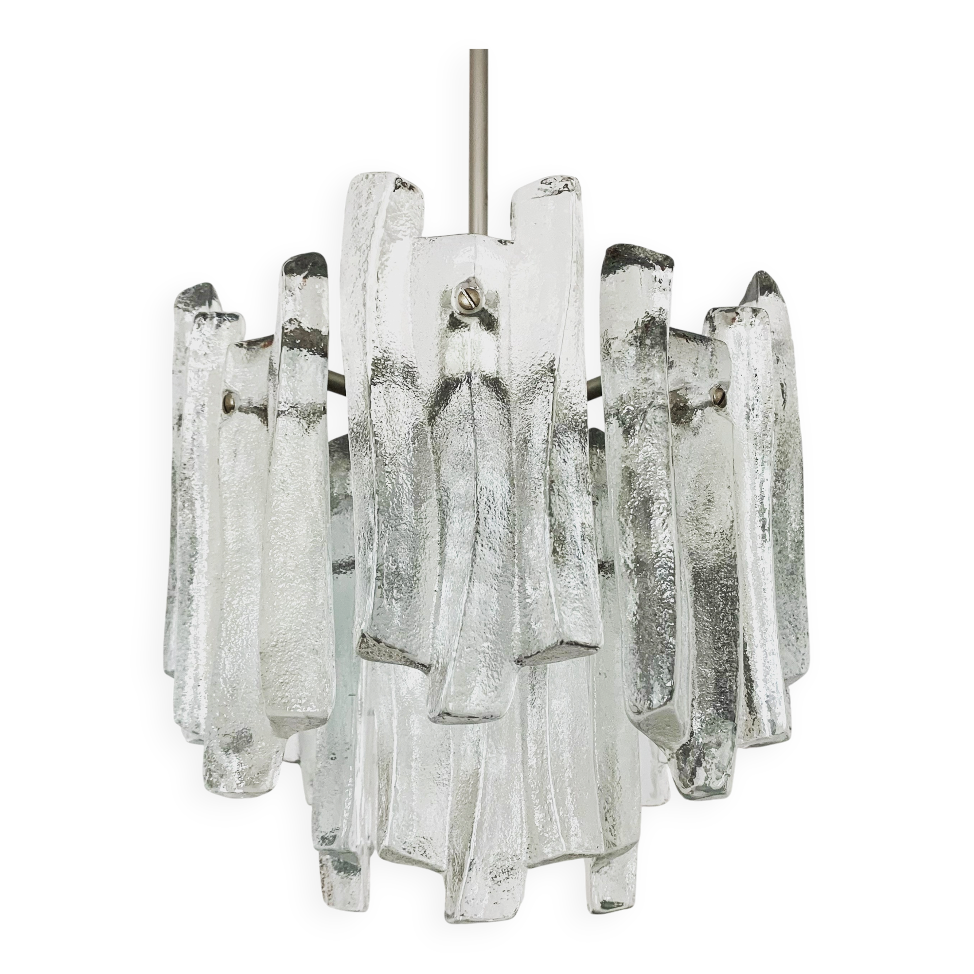 Ice glass chandelier by J.T. Kalmar