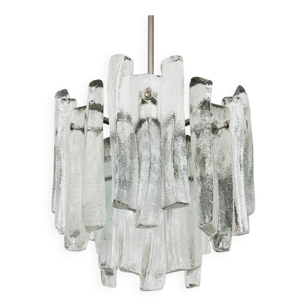 Chandelier en verre de glace par J.T. Kalmar
