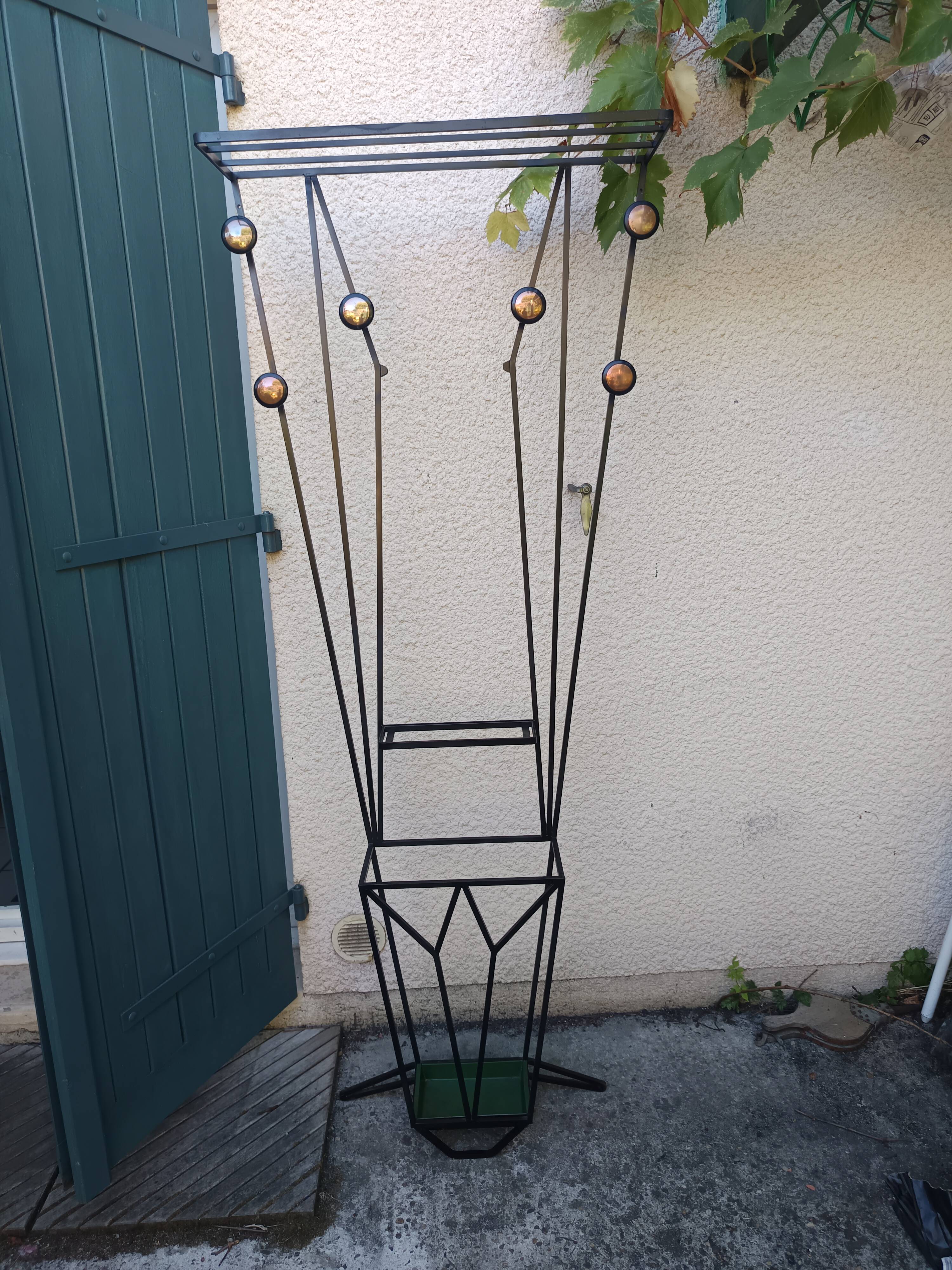 Large vintage coat rack wardrobe from the 50s/60s.