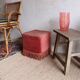 60s pink velvet pouf