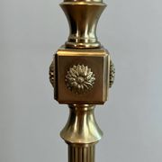 Neoclassical brass floor lamp with claw feet from Maison Jansen.