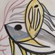 Modernist plate with stylized fish – 1950s ceramic
