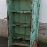Old wooden cabinet with beautiful green patina