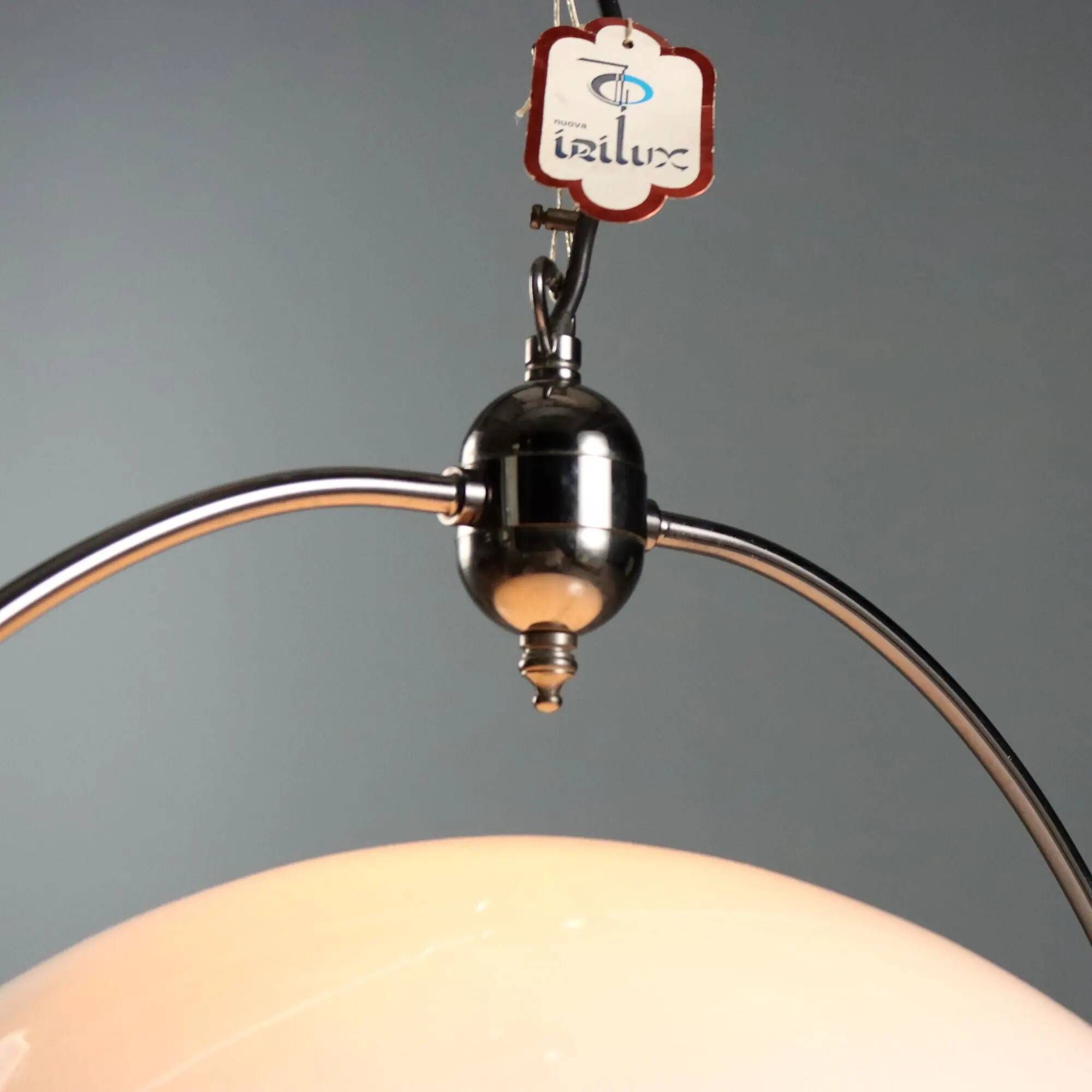 Vintage Murano glass and metal pendant, Italy, 1970s-1980s.