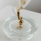 Vintage Murano glass table lamp – leaf-shaped glass with blue details – Italy 1980s