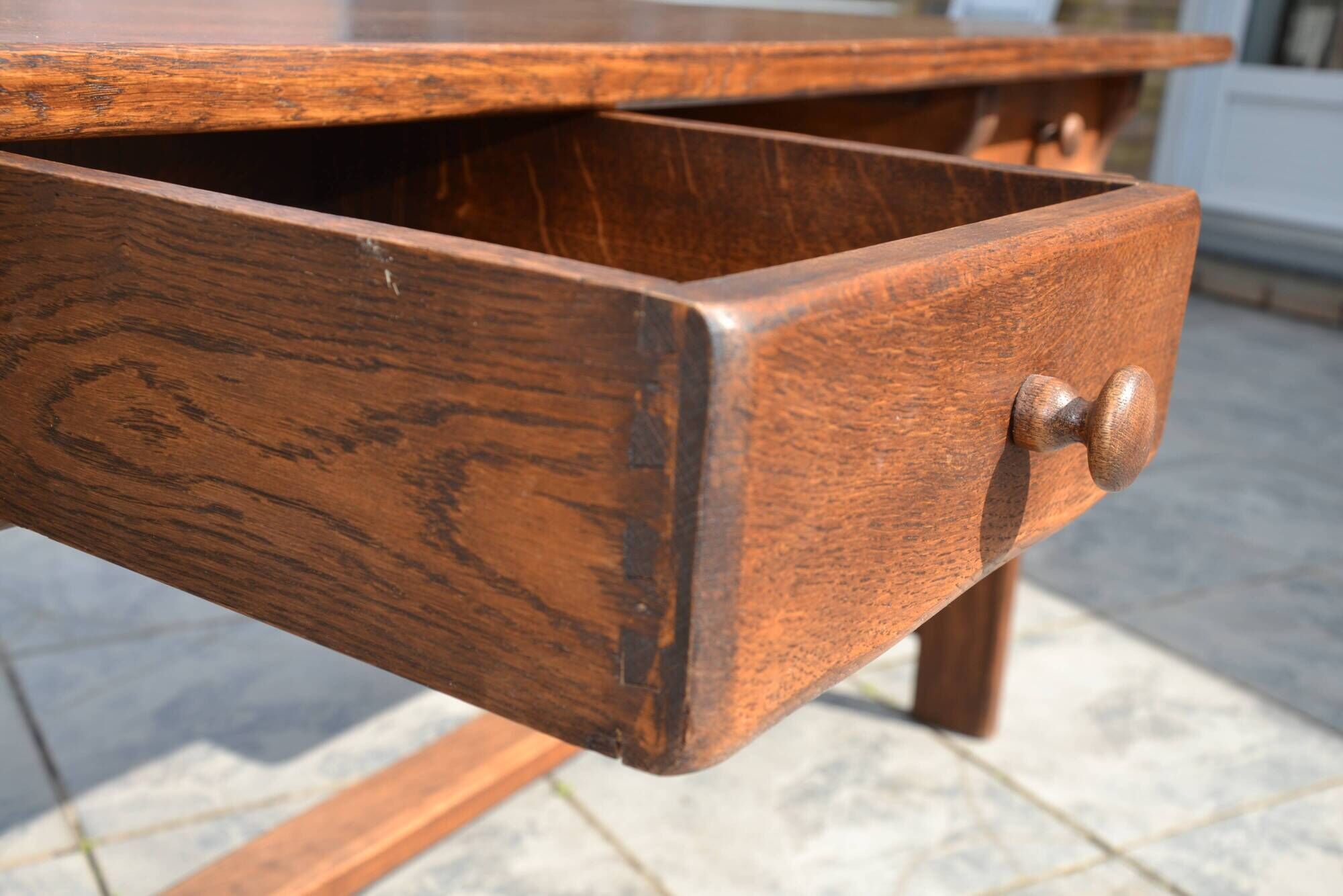 Bureau/table de ferme "brutaliste" chêne massif