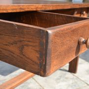 "Brutalist" farmhouse desk/table in solid oak