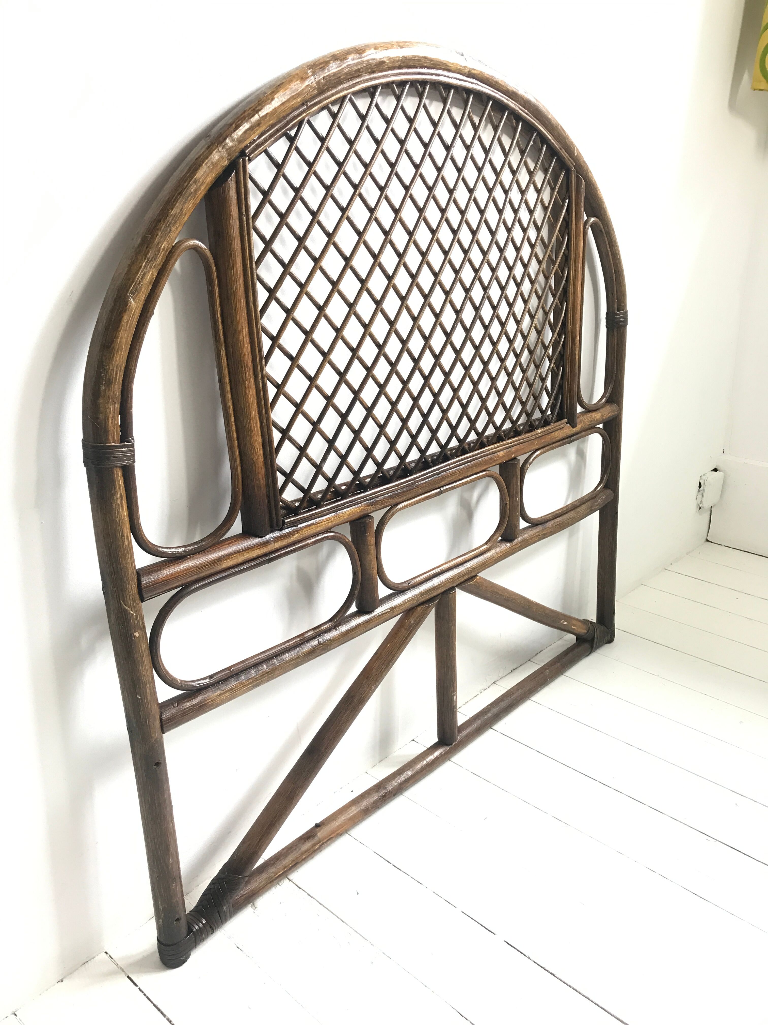 Vintage rattan headboard for 1-person bed