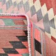 5x8 Red & Pink Handmade Geometric Kilim Area Rug, 160x238Cm