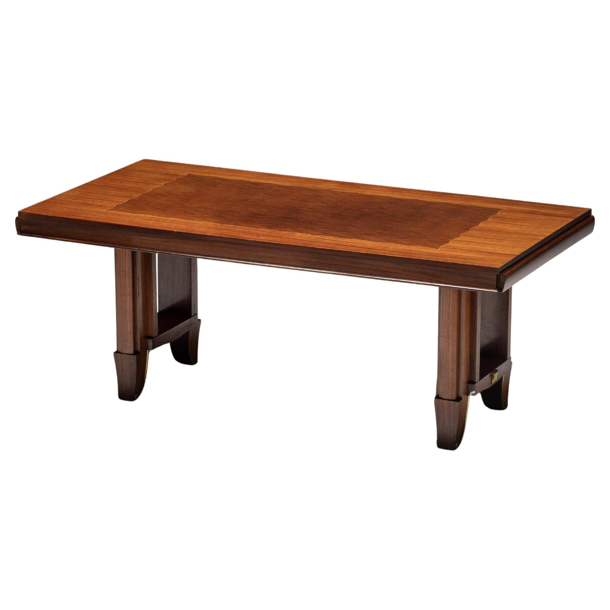 Art Deco parquetry dining table, France, 1930s