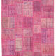 Handwoven Turkish Contemporary 205 cm x 302 cm Pink Patchwork Carpet