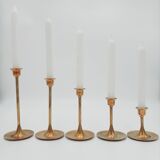 Series of 5 vintage brass chandeliers