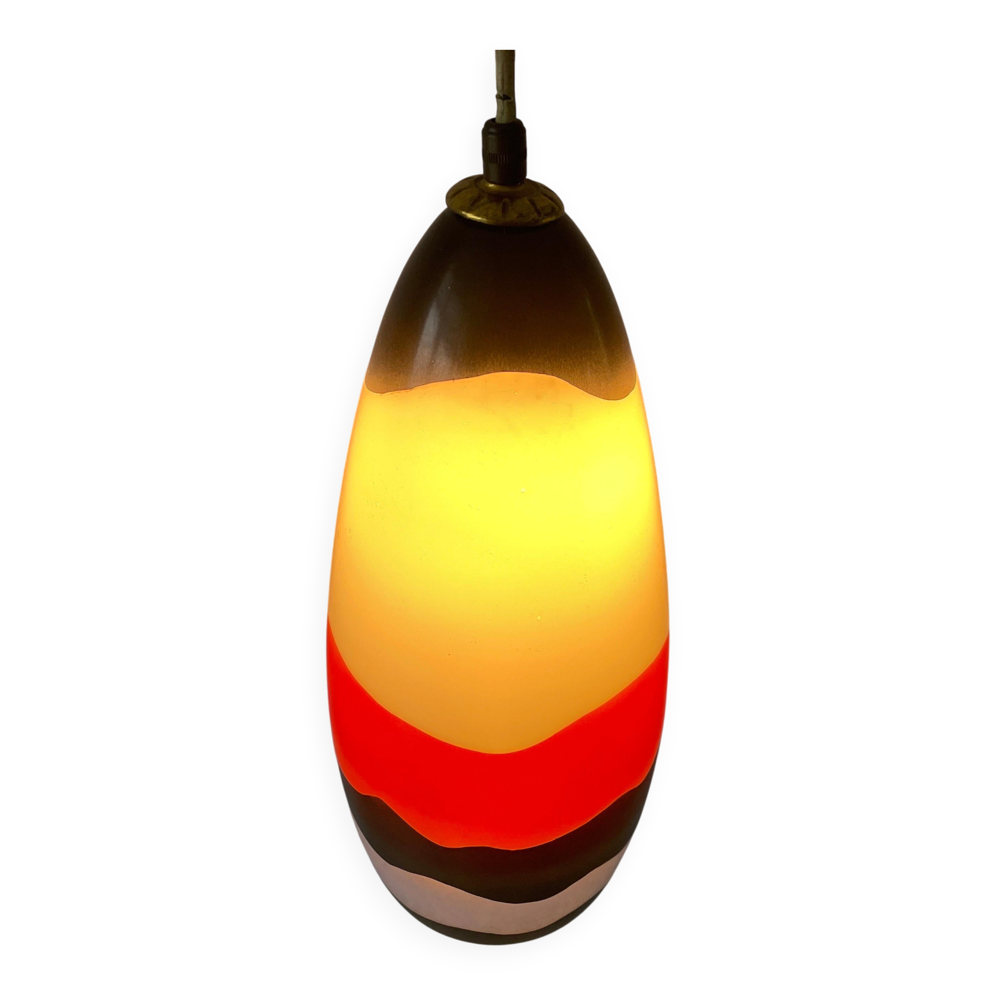 Mid-century coloured glass pendant lamp, 1960, Italy
