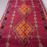 Large Burgundy Moroccan rug 196 x 472 cm - Vintage Moroccan Wool Rug Boho