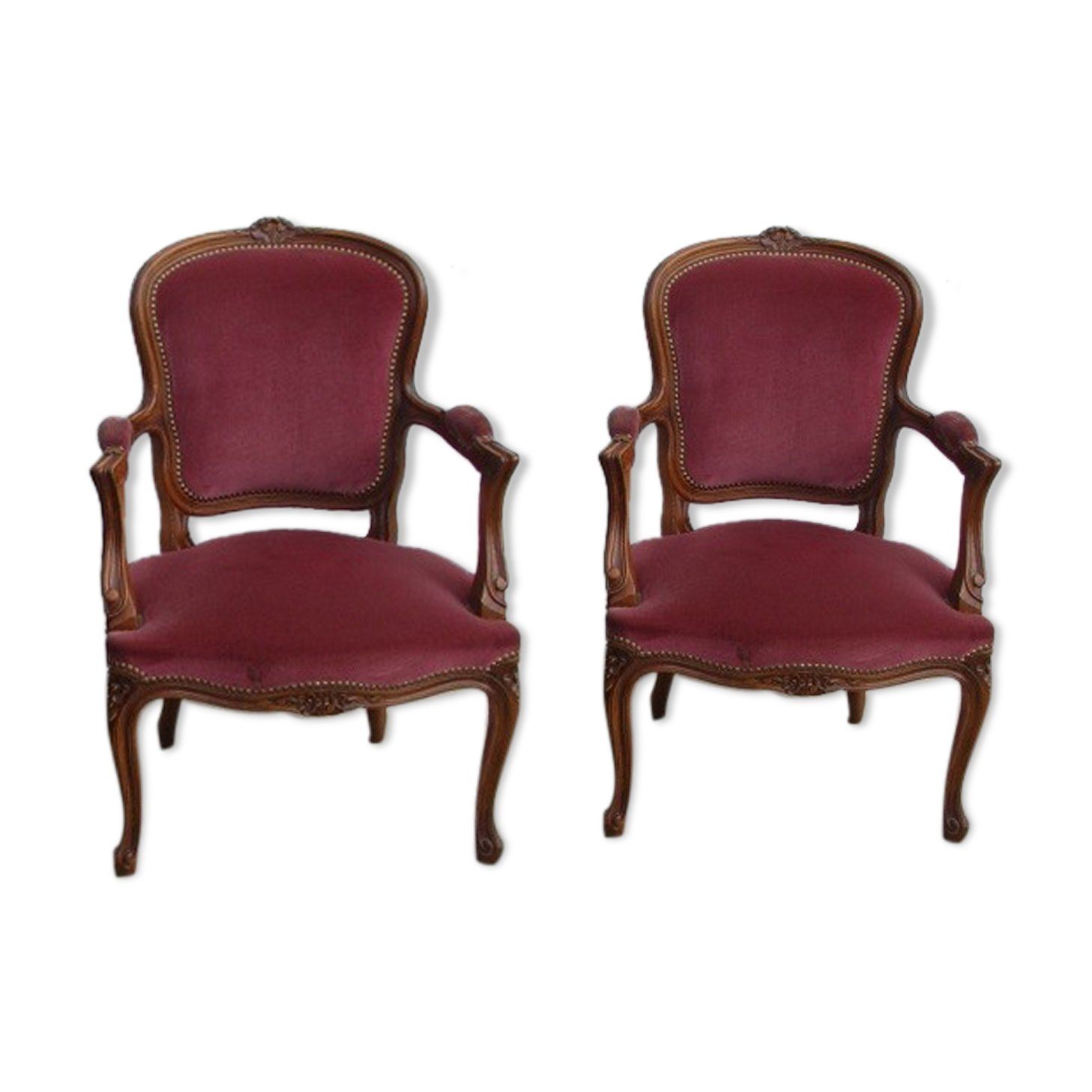 Pair of Louis XV convertible armchairs