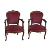 Pair of Louis XV convertible armchairs
