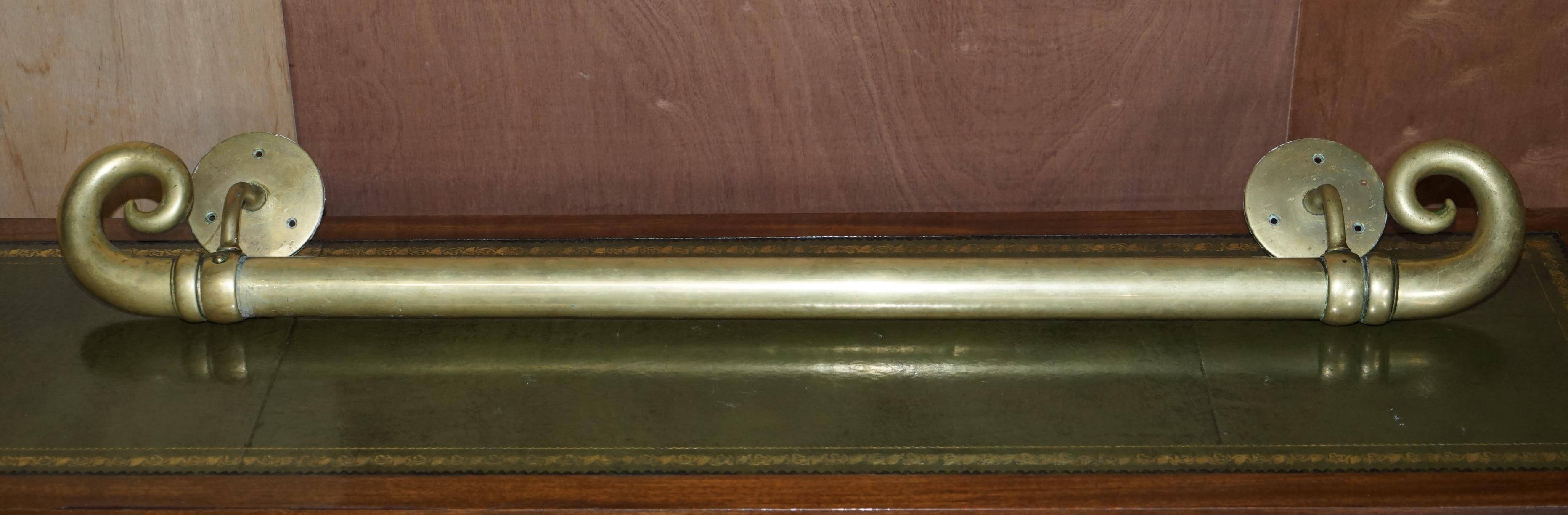 Pair of very large antique Victorian brass door handles.
