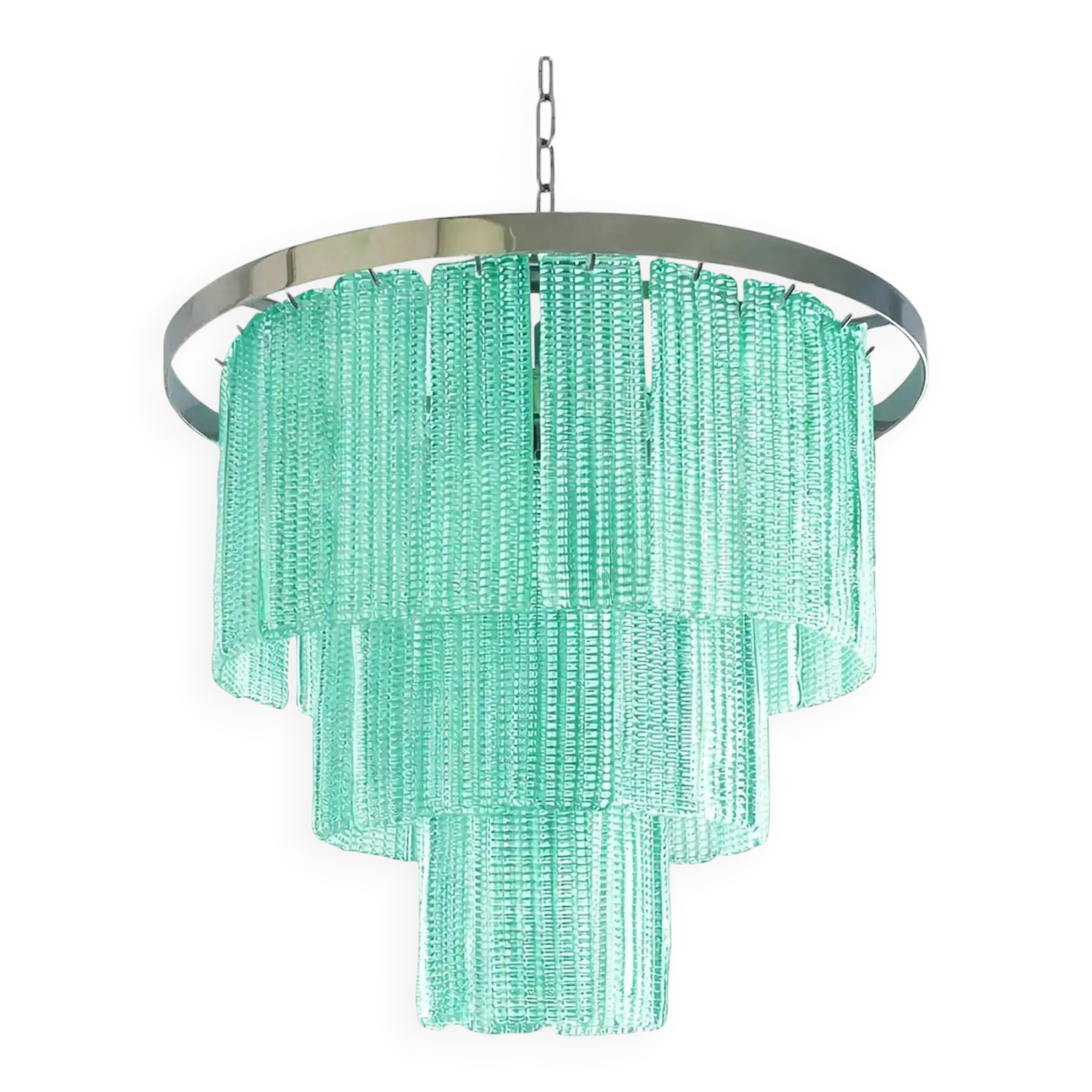Italian Sea Green Murano Glass Sputnik Chandelier – Modern Mazzega Style