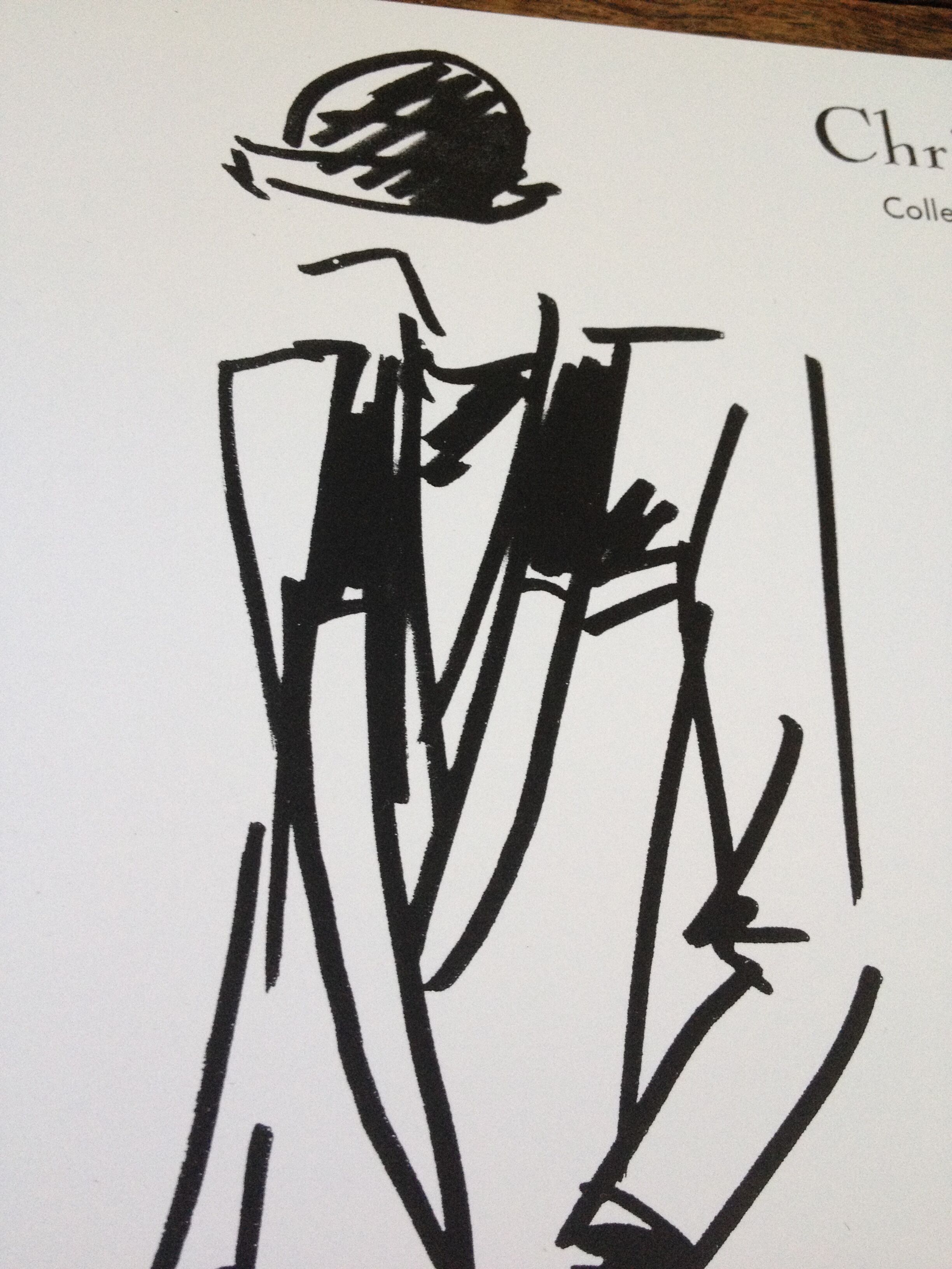 Christian dior: nice illustration / drawing / sketch of 80s press press mode