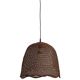 Rattan wicker webbing beehive pedant hanging lamp with brass, Dutch 1960s