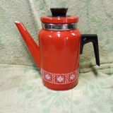 Vintage red enamelled tin cafeteria