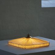 Swedish mid-century ceiling lamp with brass details, 1950s.