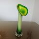 Vase soliflore arum in Murano glass yellow and green 60s 70s