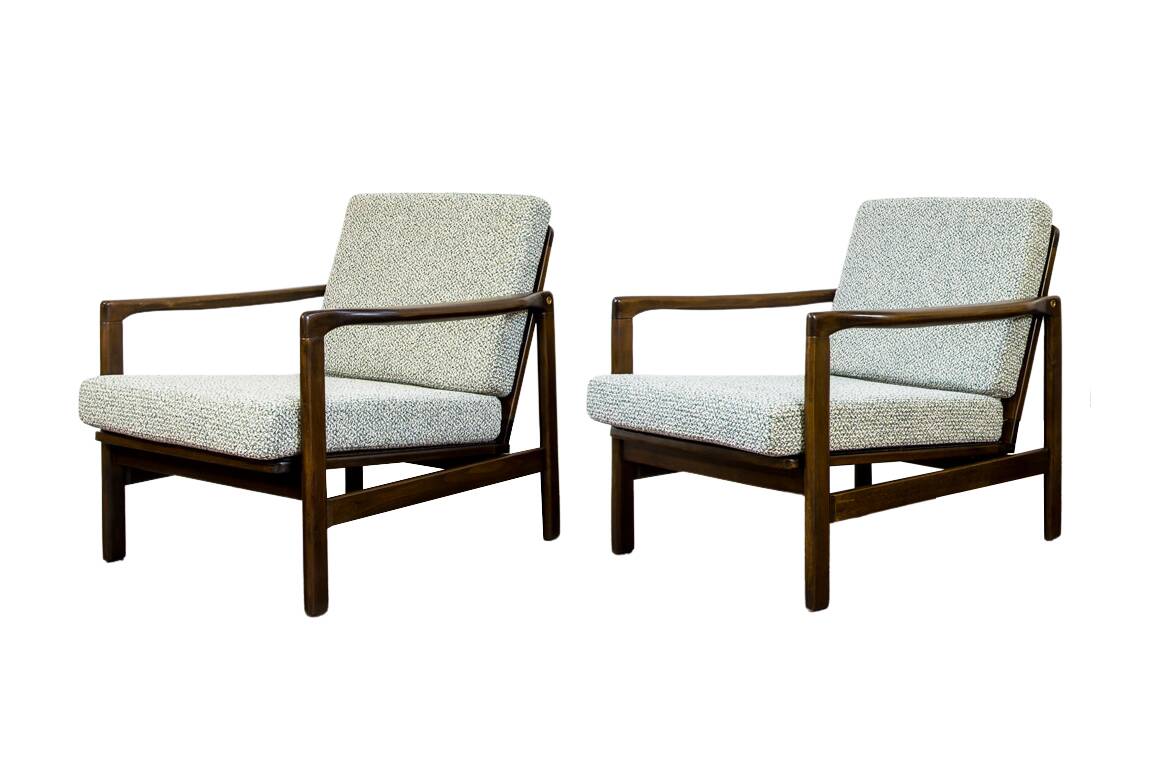 Mid Century Armchairs By Zenon Bączyk, 1960's, Set Of 2