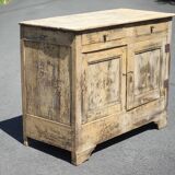 Old wooden sideboard, wooden furniture, brutalist storage furniture