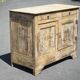 Old wooden sideboard, wooden furniture, brutalist storage furniture